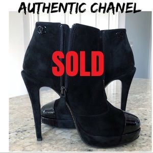 CHANEL Cap-Toe Platform Booties US 6.5 / EUR 37